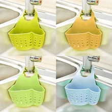 Кухонный пластиковый держатель губок на раковине, висячая корзина с висячим ремнем для скруббера, щетка для посуды, органайзер для кухонных принадлежностей