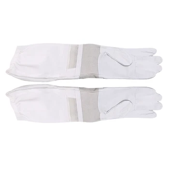 

1 Pair Beekeeping Gloves Sheepskin Breathable Material Bee Tools Universal Model Canvas Gloves