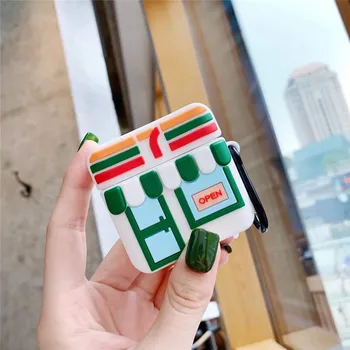 

Cartoon 711 Convenience Store For apple airpods case Stereo Wireless Bluetooth Headset Set For airpods 2 Soft Case Charging Box