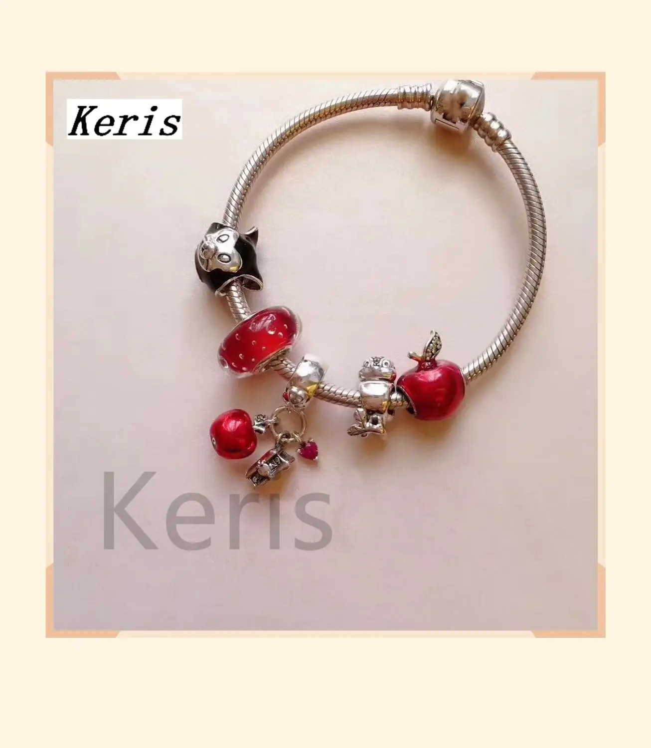 

High Quality 1:1 100%925 Pure Silver New Animal Head Glass Beads String Bracelet First Choice For Gift Free Package