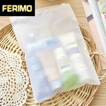 

10*15cm 100Pcs/ Lot Dull Polish Clear Self Seal Poly Bag Small Cosmetic Makeup Toiletry Travel Zipper Plastic Pack Storage Pouch