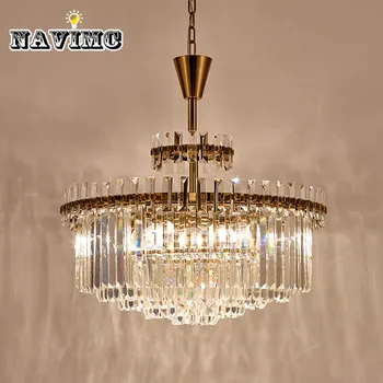 

Post Modern LED Gold Crystal Chandelier Lighting for Living Room Bedroom Kitchen Dining Hall Lamp Hotel Decor Light