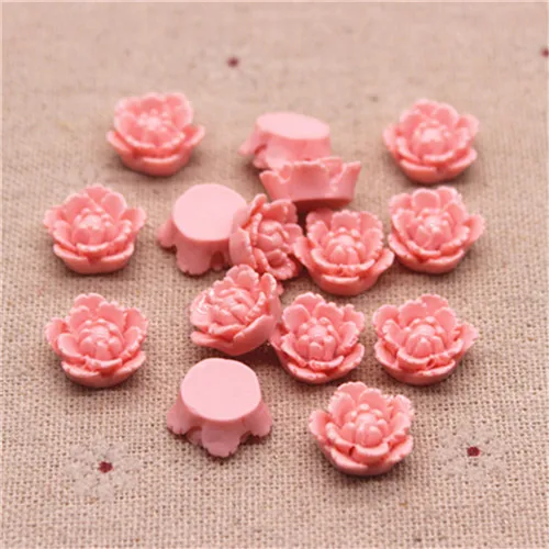 pink 50pcs 50 шт 15 мм смесь цветов смолы цветок FlatBack Кабошон DIY Ювелирные изделия/украшения для телефона - Цвет: pink 50pcs