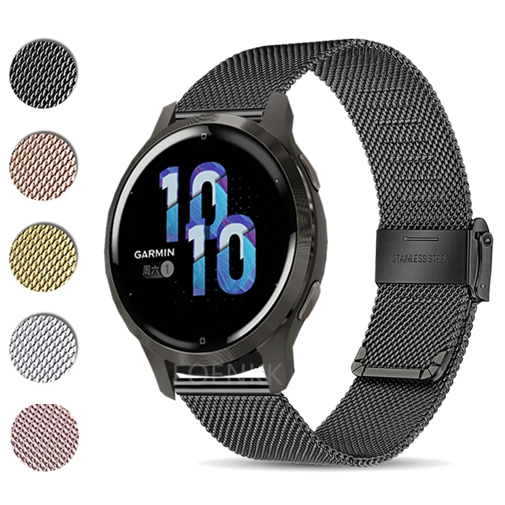 Фото Ремешок из нержавеющей стали для смарт-часов Garmin Vivoactive 4, 4S, 3, Forerunner 158, 55, 245 №1