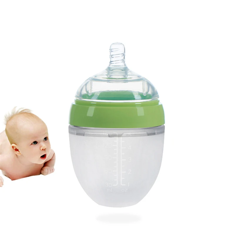 4 Styles Baby Bottle Newborn Wide Caliber Anti-flatulence Silicone Bottle with Handle Baby Supplies Kids Milk Food Feeding Tools