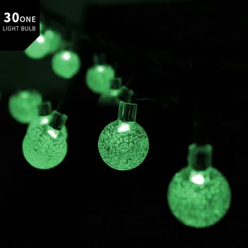 

6.5 meters 30 lights multi color solar LED crystal bubble ball light string