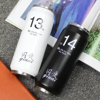 

280/450ML Outdoor Travel Cup Thermo Mug Termos Thermocup Stainless Steel Creative Beverage Cans with Straw Thermos Bottle