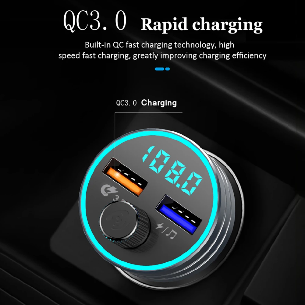 New Auto MP3 Player Car Bluetooth FM Transmitter Wireless Handsfree Audio Receiver 2.4A Dual USB Fast Charger