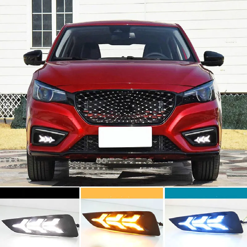 

2pcs Car LED Daytime Running Light for MG6 2017 2018 2019 Dynamics Moving Flash Turn Signal Light White Running Fog Lamps