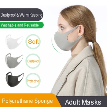 

3PCS Reusable Face Masks Adult Anti Dust Masks Breathable Earloops Face Mouth Cover Face Regular Masks