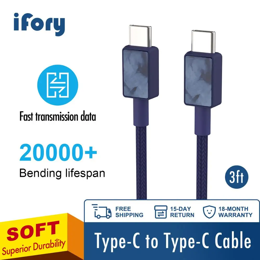 Зарядный кабель Ifory 3 фута USB Type C QC3.0 для Samsung Galaxy S9 Huawei Mate 20 30 Xiaomi Redmi note7|Кабели