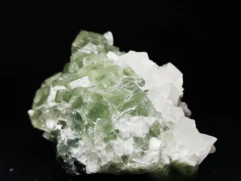 

363.3gNatural green fluorite white calcite mineral specimen