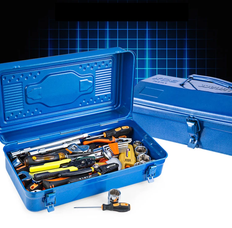 Iron Metal Hand Toolbox Multi-function Portable Repair Tool Box