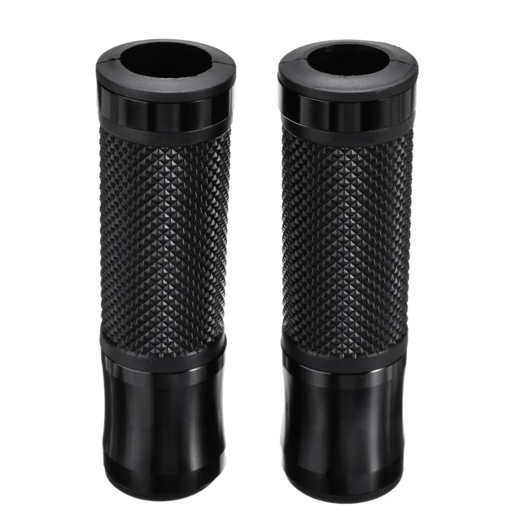 Hot 1 Pair Motorcycle 7/8" Left & Right Hand Grips CNC Aluminum Rubber Gel Hand Grip For 7/8 inch Standard Handlebar