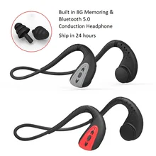 Новейшая гарнитура Bluetooth 5,0 с костной проводимостью, 8 ГБ, стерео, IPX 8, водонепроницаемые, спортивные, для плавания, бега, для улицы, микрофон, наушники с громкой связью