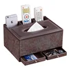 Fashion Multifunctional PU Leather Tissue Box Remote Control Storage Box Living Room Coffee Table Napkin Pumping Paper Box 1