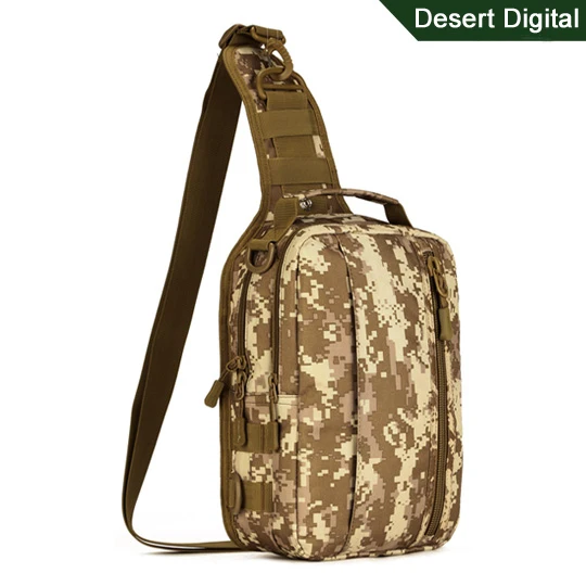 Desert Digital Мужской водонепроницаемый 1000D нейлоновый военный Камуфляжный армейский тактический рюкзак для путешествий вместительный USB Ipad сумки на плечо сумка-мессенджер нагрудная сумка - Цвет: Desert Digital