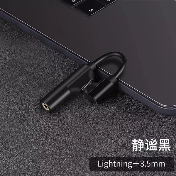 Аудио адаптер для apple 3,5 мм Зарядка вызов для iphone 6 6S X 8 7 Plus XS MAX XR оригинальные наушники разветвитель AUX разъем - Цвет: black 3.5MM