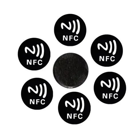 Black Anti Metal Sticker NFC Ntag213 Tags NTAG 213 Metallic Label Badges Token for Smart Mobile Phones