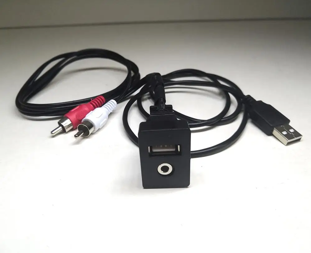 Адаптер выключатель длиной 1 м 3 5 мм аудиоразъем AUX USB кабель удлинитель панель RCA