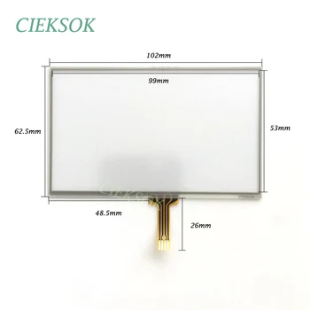 

Digitizer For HannStar Tianma Innolux LCD Replacement 4.3 inch GPS DVD Navigator Touch 4 Wire VTW4043 102x62.5mm 102*62mm