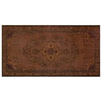 

Handmade Brown Vintage Overdyed Turkish Area Rug 160x306 Cm-5'3''X10'0''