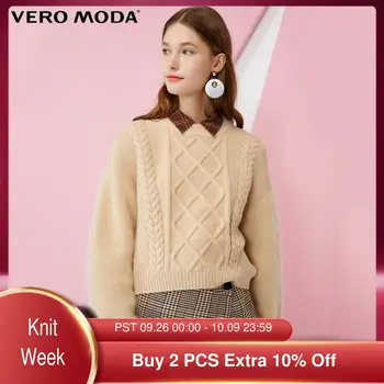 

Vero Moda Women's Rabbit Hair Stitched 3D Pattern Lantern Sleeves Sweater Knitwear Top | 319413501