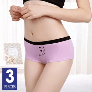 

3Pcs/Lot Women's New Cotton Panties boxer Underwear Women's Menstrual Briefs Low-Rise Comfortable Lingerie M L XL