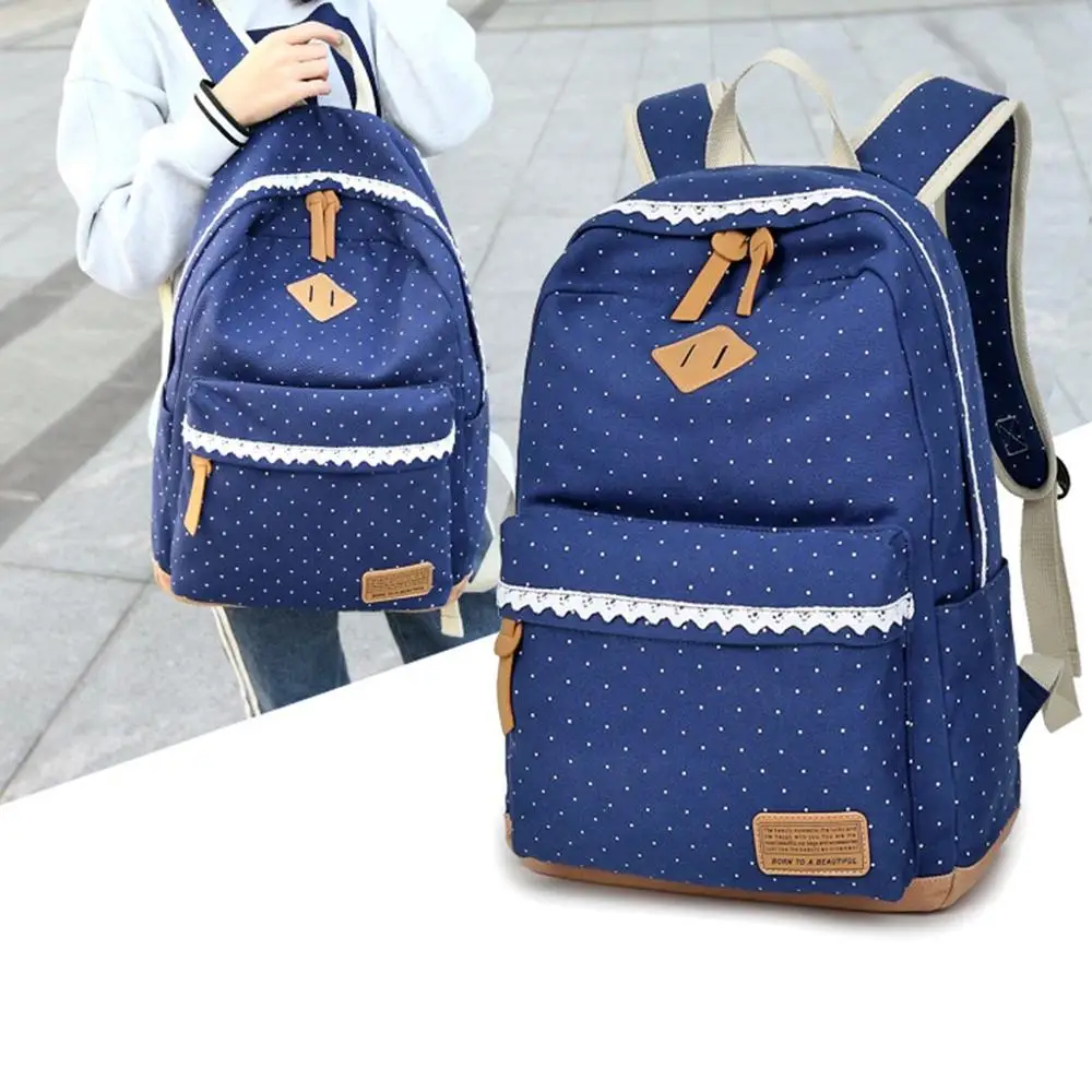 

Causal Canvas Stripe Backpack Cute Teen Backpacks For Girls School Bag Backpack female hot shoulder bag A1