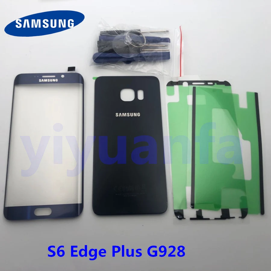 Корпус крышка батареи заднее стекло+ Передняя Замена сенсорного стекла части для Samsung Galaxy S6 Edge S6 Plus G928 G928F SM-G928F