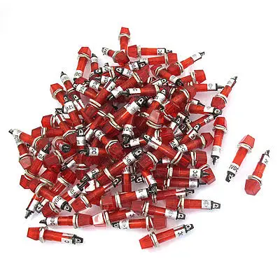 

100 x DC 12V 7mm Red Bulb Illuminated Signal Indicator Light Pilot Lamp XD7-2