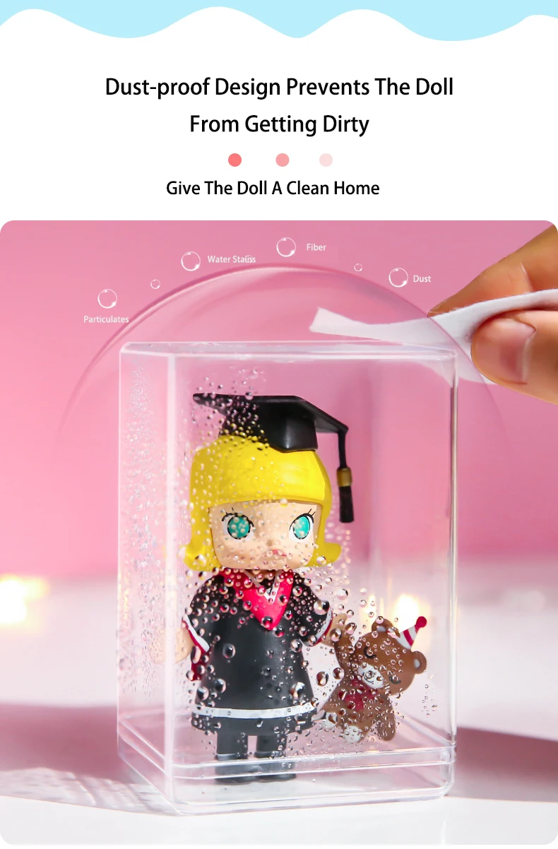Toy Storage Box Anime Figure Rack Dustproof Transparent Plastic Single Display Cabinet Doll Organizer Gifts for Child and Friend