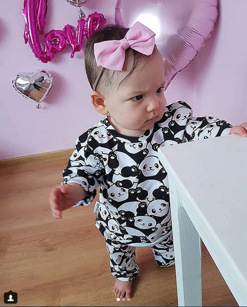 Новинка 2019 набор с принтом панды одежда для мамы и меня семейная Одинаковая