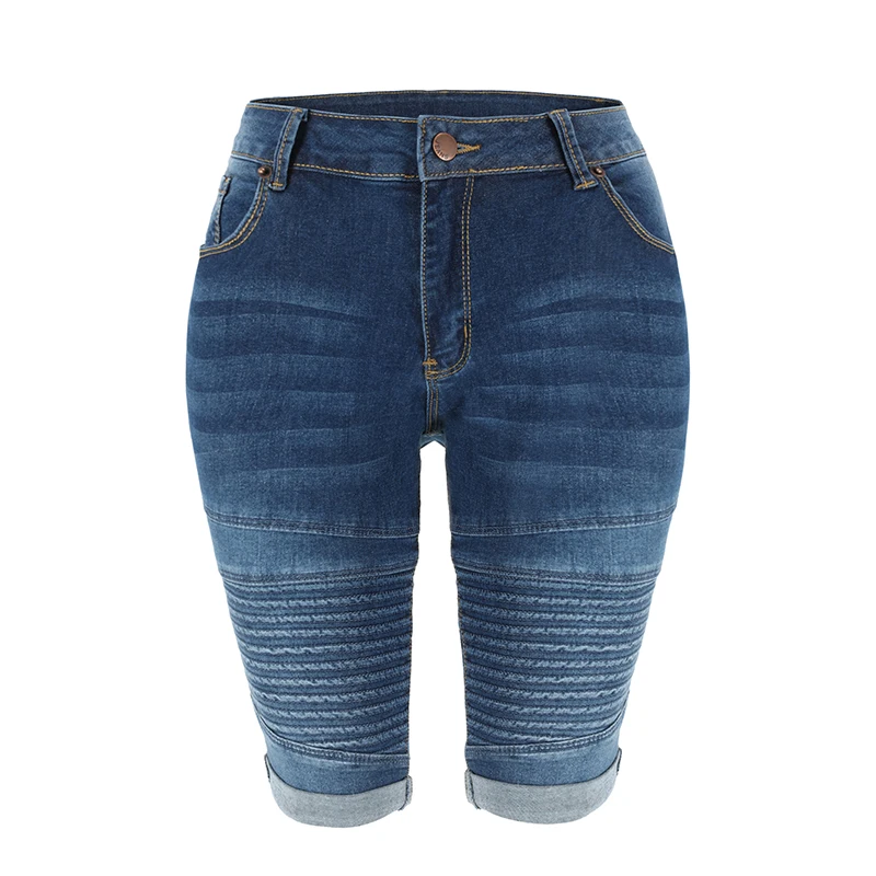 Denim Bermuda Shorts Donne di Mezza Vita di Lunghezza Del Ginocchio  Elastico Shorts Estate Curvy Stretch Moto Brevi Dei Jeans Dei  Pantaloni|Jeans| - AliExpress