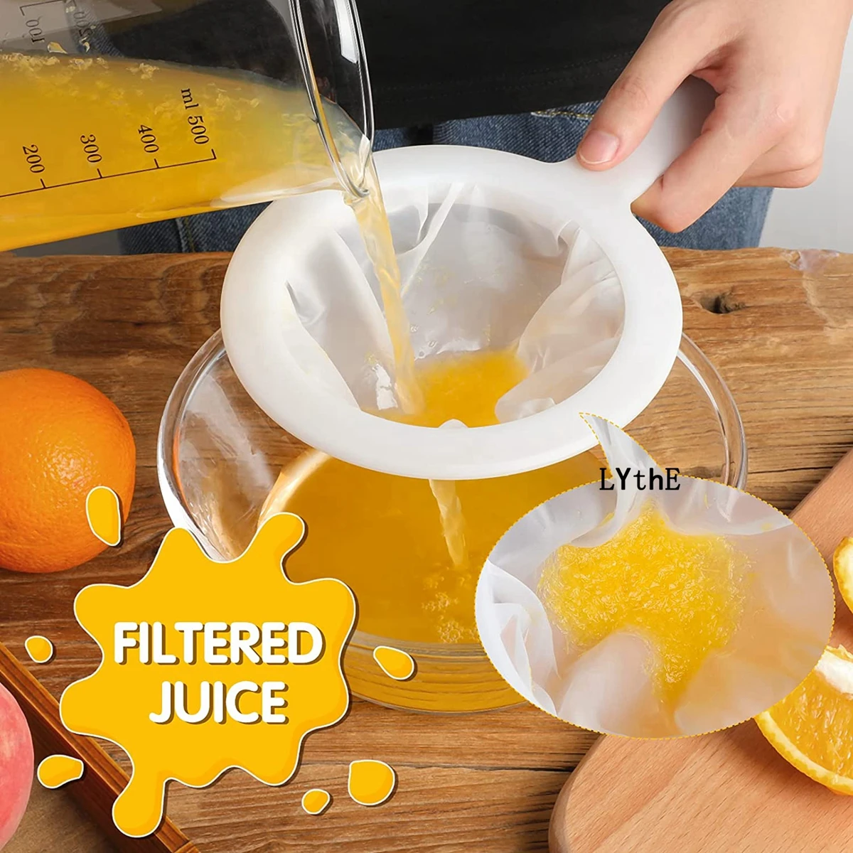 Filtre Ultra fin en Nylon réutilisable 80/200/450 mailles, passoire à  mailles, cuillère, tamis, lait de soja, jus de café, filtre alimentaire,  passoire de cuisine - AliExpress