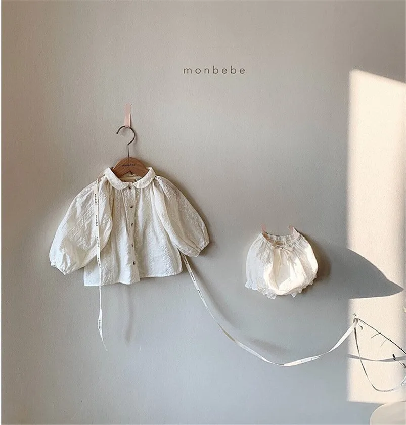 Кружевная блузка для маленьких девочек на весну и осень Уютная хлопковая Детская