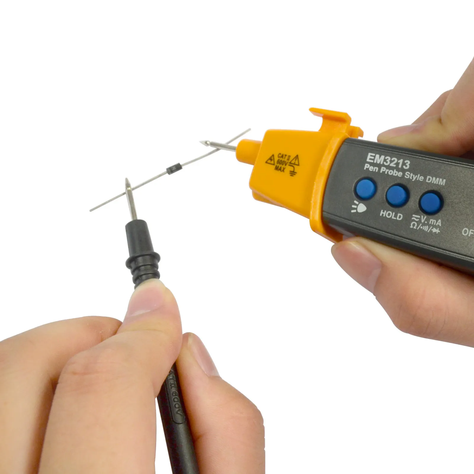 Portable Digital Multimeter Pen Type Volt Ohm Ammeter Auto Range Multi-Function Electric Tester with Flashlight All-sun EM3213