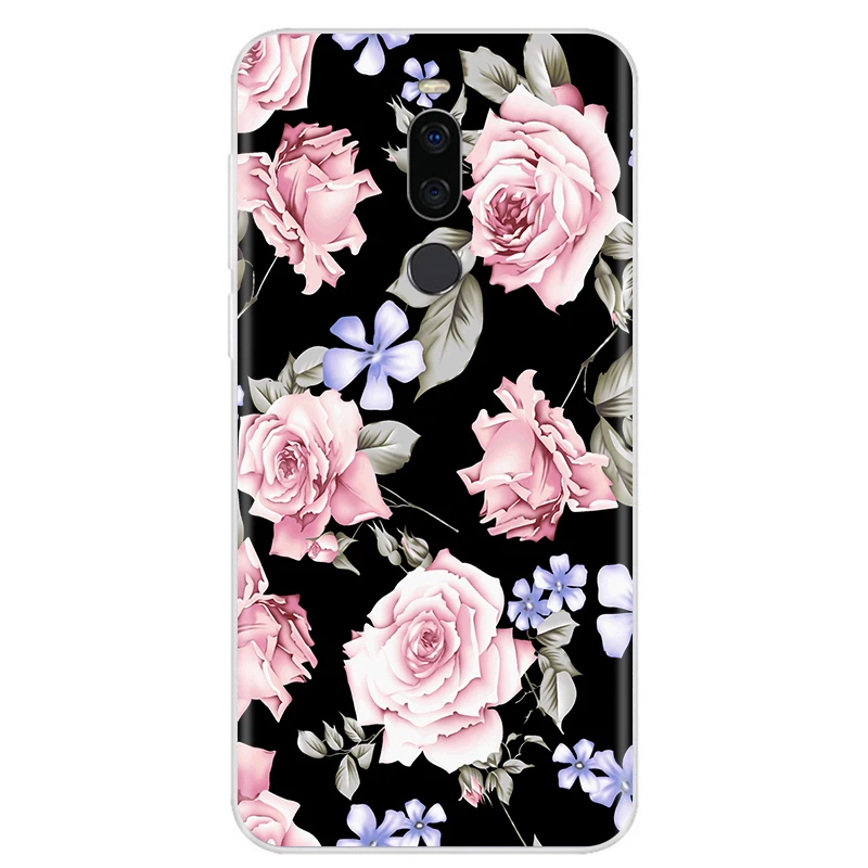 for Meizu Note 8 Case Note8 Soft TPU Silicone Protective Phone Shell Vintage Flowers Back Cover for Meizu M8 Note Cases Fundas meizu cover