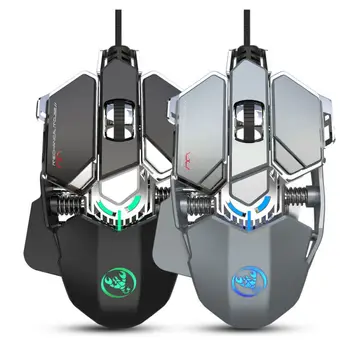 

J600 USB Gaming Mouse 6400DPI 9 Key Programmable Macro Definition Colorful LED Ergonomic Wired Mice
