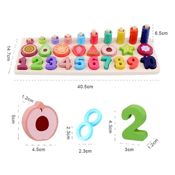 

New Wooden Puzzle for Toddlers Numbers and Fruit Puzzle Educational Toys Kid LMH66