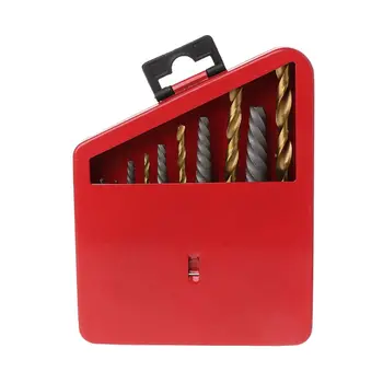 

10Pcs/Set Screws Extractors Right Hand Drill Bits Tool Kit Metal Storage Box Case Portable Wear Resistant F42B