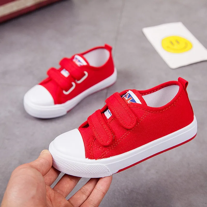 Детская обувь Белая парусиновая Модная повседневная Обувь для маленьких детей