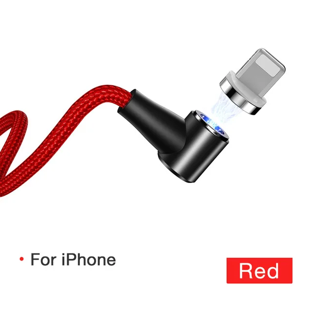 red for iPhone Cafele Быстрый Магнитный зарядный кабель Micro usb type C кабель для iPhone QC3.0 новейший L Тип Магнит зарядное устройство Шнур адаптер для проводов - Цвет: red for iPhone