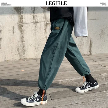 

LEGIBLE 2020 Spring Autumn Pants Mens Loose Solid Casual Harem Pants Men Heavyweight Streetwear Trousers Men Pant