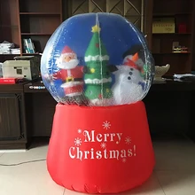 Гигантский надувной снежный шар с Санта-Клаусом кристально прозрачный надувной Рождественский шар наружные украшения для супермаркета