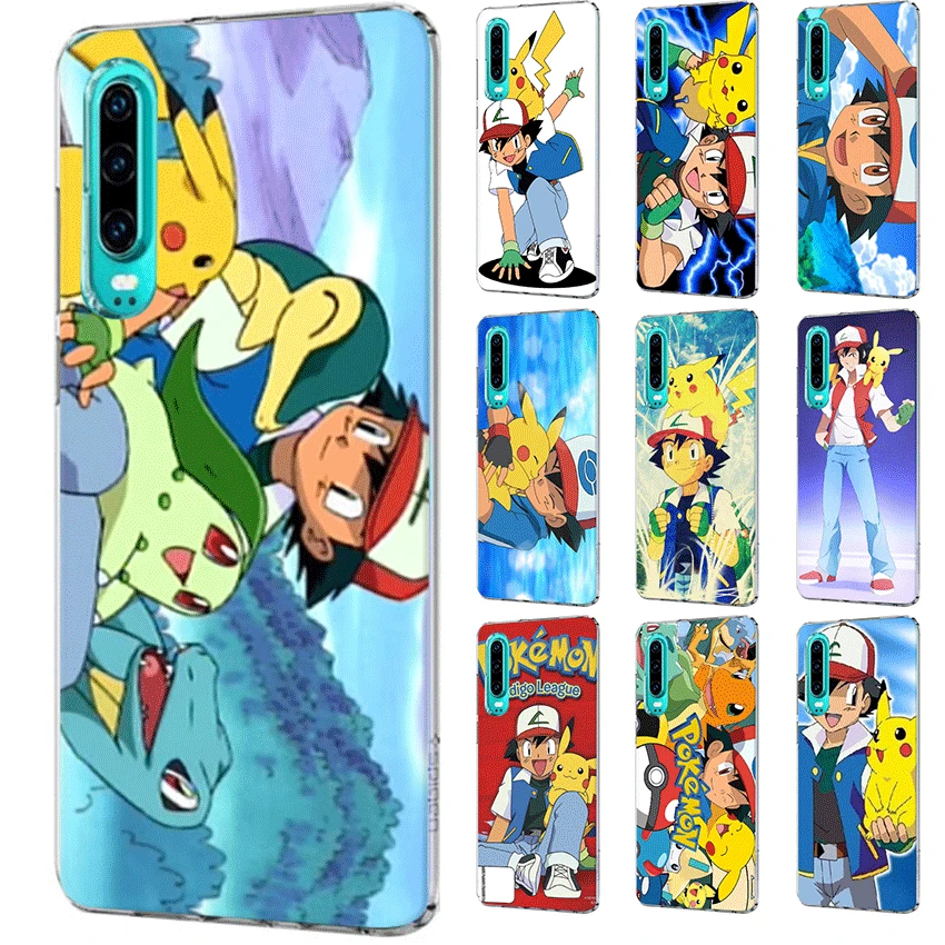 Чехол для телефона Huawei Honor View 20 8 8X 8C 9 9X Pro Lite Note 10 Play 6A 7A 7C 7X чехол Pokemons Ash и Pikachus |
