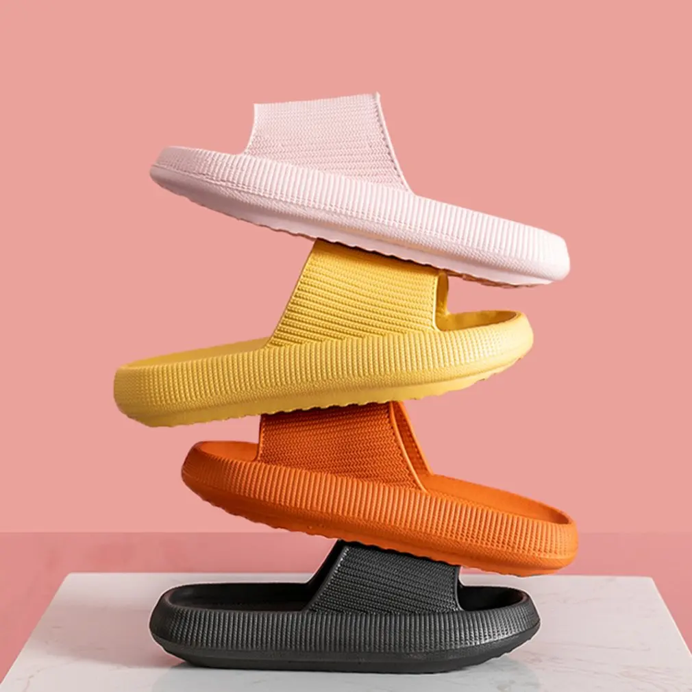 New Women Thick Platform Slippers Summer Beach Eva Soft Sole Slide Sandals Leisure Men Ladies Indoor Bathroom Anti-slip Shoes