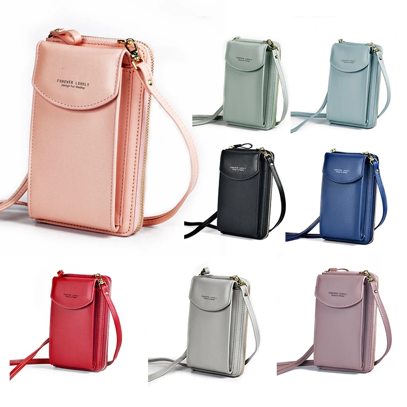 Cartera larga de Navidad para mujer, bolso de hombro de gran capacidad, unicolor, multifunción, novedad