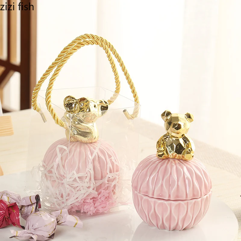 Wedding Ceramic Candy Jewelry Storage Box Home Decoration