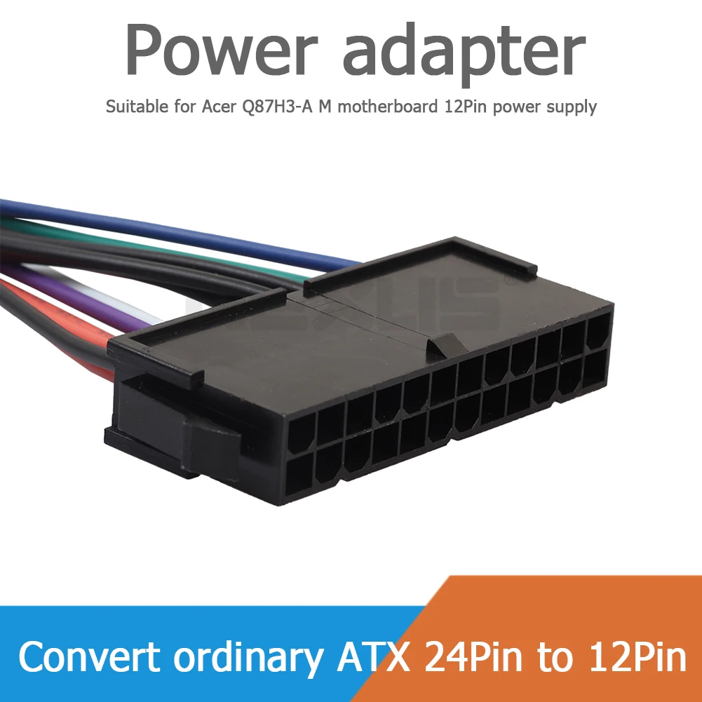 ATX 24 핀 12 핀 마더 보드 전원 케이블 어댑터 Acer Q87H3-AM 마더 보드 12 핀 전원 공급 장치 ATX 24 핀 12 핀